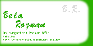 bela rozman business card